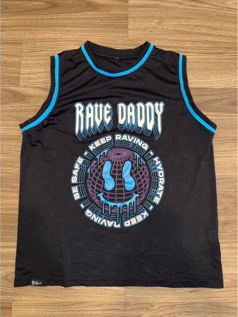 Rave Daddy Men’s Mesh Tank Top Rave Wonderland Large Black #RV4620